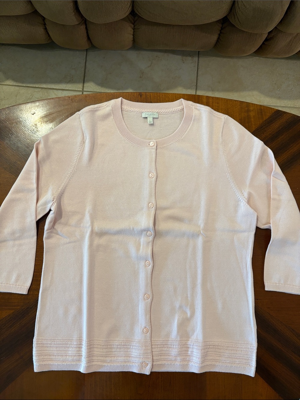 Talbots Women’s Classic Light Pink Button-Front Women's Cardigan